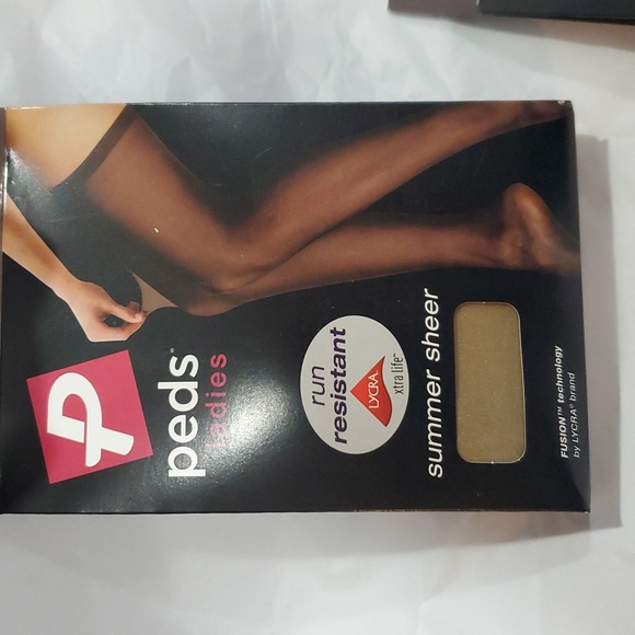 Peds 2pack  silky‎ soft summer 10 sheer leg thigh highs stocking CD Nude nrw - Picture 3 of 6